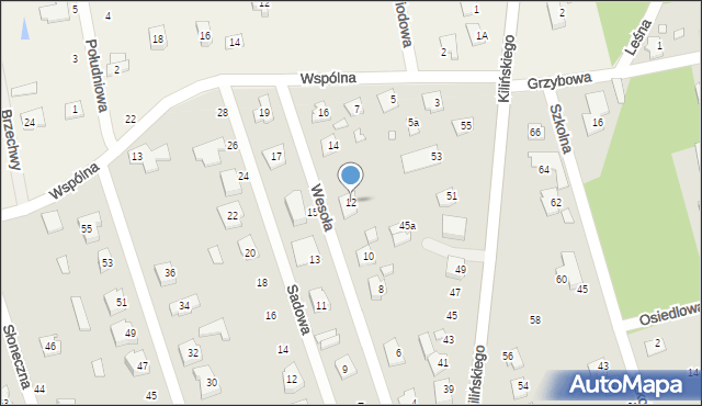 Mrozy, Wesoła, 12, mapa Mrozy