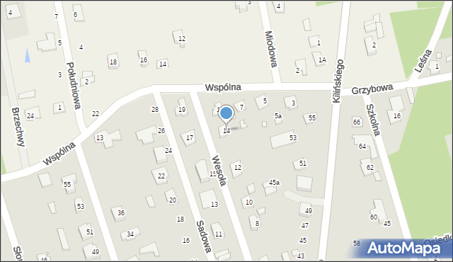 Mrozy, Wesoła, 14, mapa Mrozy