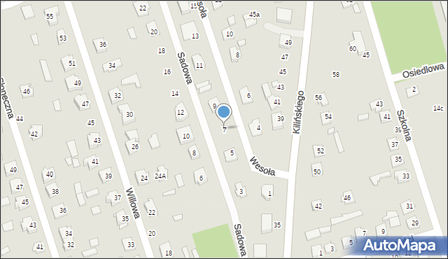 Mrozy, Wesoła, 7, mapa Mrozy