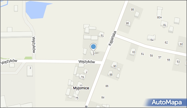 Myjomice, Wężyków, 2, mapa Myjomice