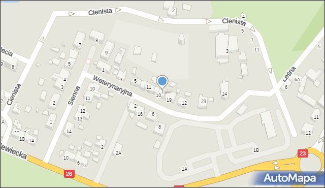 Myślibórz, Weterynaryjna, 17, mapa Myślibórz