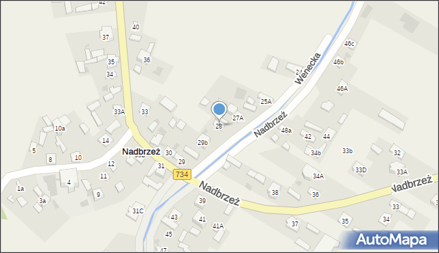 Nadbrzeż, Wenecka, 28, mapa Nadbrzeż