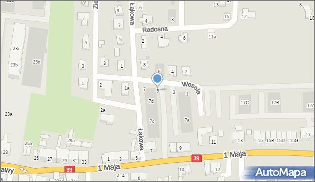 Namysłów, Wesoła, 5, mapa Namysłów