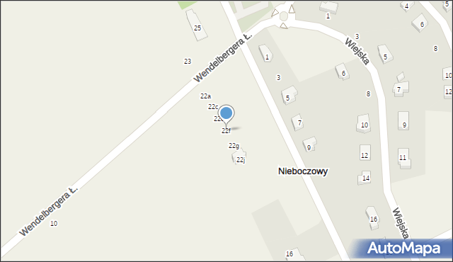 Nieboczowy, Wendelbergera Łucjana, 22f, mapa Nieboczowy