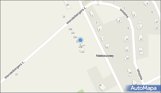 Nieboczowy, Wendelbergera Łucjana, 22g, mapa Nieboczowy