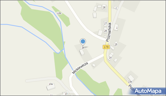 Niekursko, Wesoła, 1b, mapa Niekursko