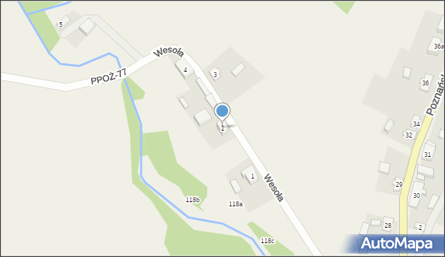 Niekursko, Wesoła, 2, mapa Niekursko