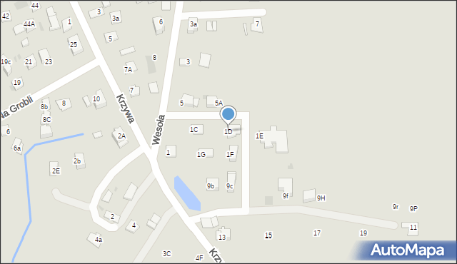 Niepołomice, Wesoła, 1D, mapa Niepołomice