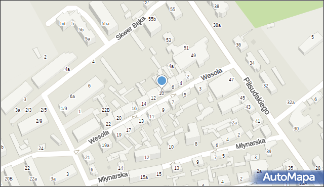 Nowa Sól, Wesoła, 10, mapa Nowa Sól