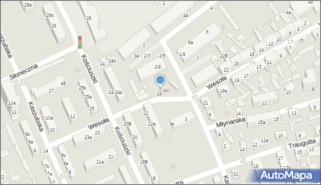 Nowa Sól, Wesoła, 24a, mapa Nowa Sól