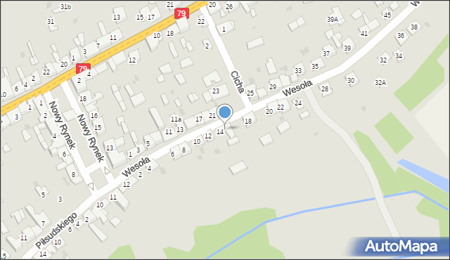 Nowe Brzesko, Wesoła, 16, mapa Nowe Brzesko