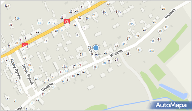 Nowe Brzesko, Wesoła, 25, mapa Nowe Brzesko