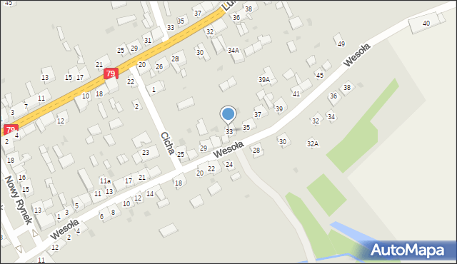 Nowe Brzesko, Wesoła, 33, mapa Nowe Brzesko