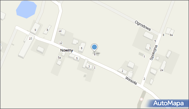Nowiny, Wesoła, 4, mapa Nowiny
