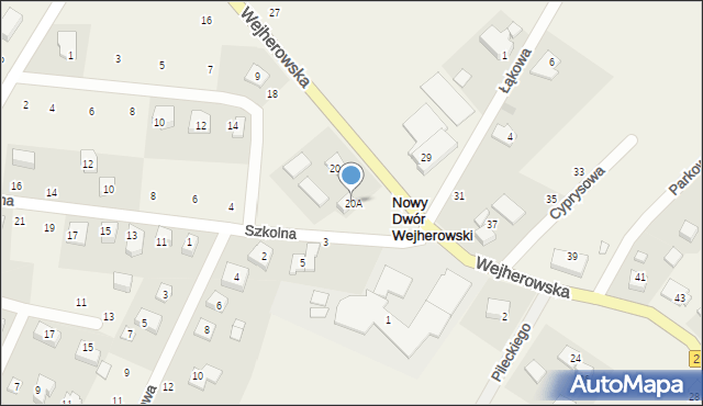 Nowy Dwór Wejherowski, Wejherowska, 20A, mapa Nowy Dwór Wejherowski