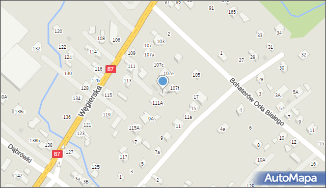 Nowy Sącz, Węgierska, 109a, mapa Nowego Sącza