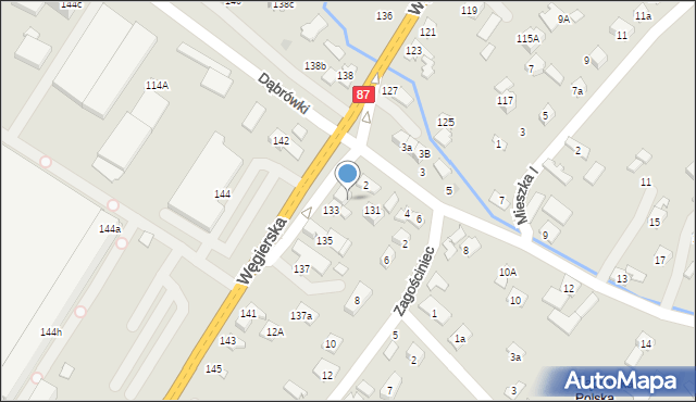 Nowy Sącz, Węgierska, 131A, mapa Nowego Sącza