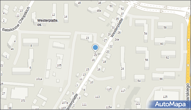 Nowy Sącz, Westerplatte, 21, mapa Nowego Sącza