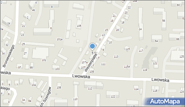 Nowy Sącz, Westerplatte, 5, mapa Nowego Sącza