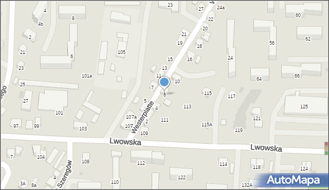 Nowy Sącz, Westerplatte, 6, mapa Nowego Sącza