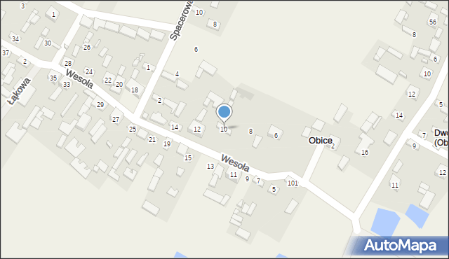 Obice, Wesoła, 10, mapa Obice
