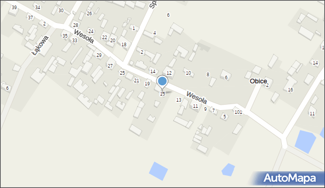 Obice, Wesoła, 15, mapa Obice