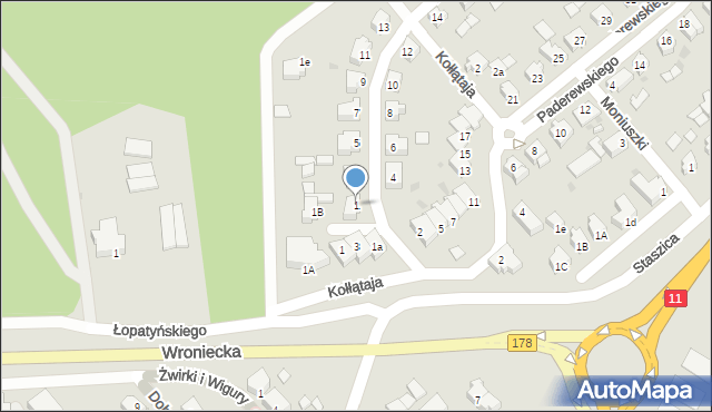 Oborniki, Wedelickiego Piotra, 1, mapa Oborniki