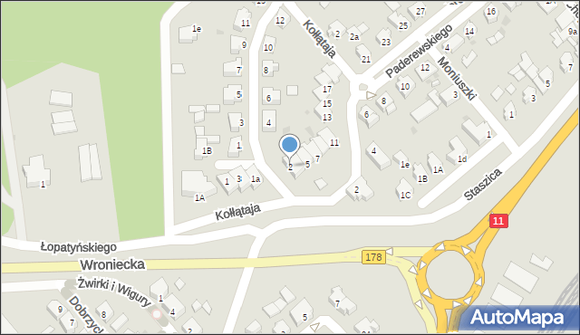 Oborniki, Wedelickiego Piotra, 2, mapa Oborniki