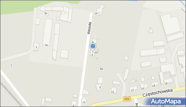 Olesno, Wesoła, 6A, mapa Olesno