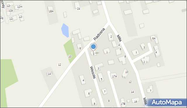 Olmonty, Wesoła, 1, mapa Olmonty