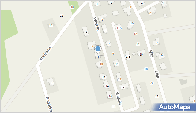 Olmonty, Wesoła, 8, mapa Olmonty