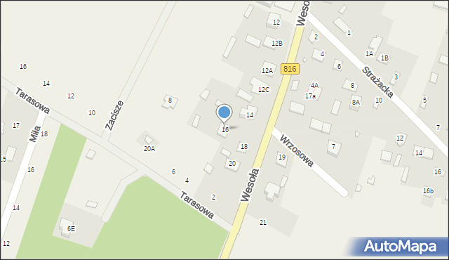Orchówek, Wesoła, 16, mapa Orchówek