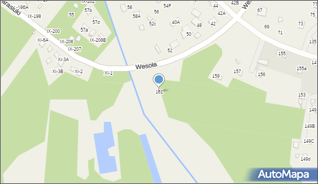 Orchówek, Wesoła, 161, mapa Orchówek