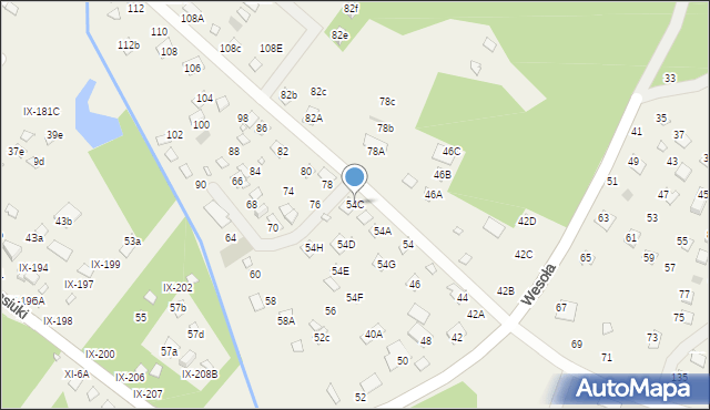 Orchówek, Wesoła, 54C, mapa Orchówek