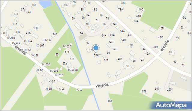 Orchówek, Wesoła, 58A, mapa Orchówek