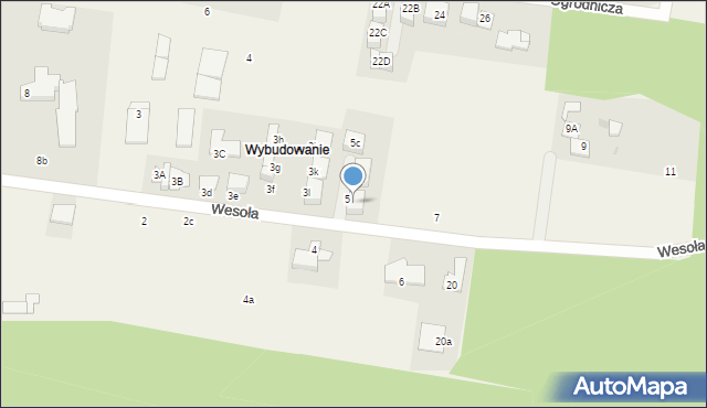 Orle, Wesoła, 5a, mapa Orle