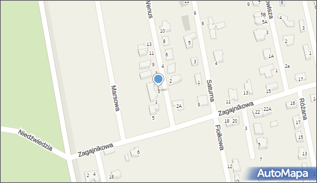 Osiek, Wenus, 3, mapa Osiek