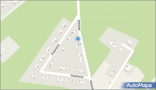 Osiek nad Wisłą, Wesoła, 5, mapa Osiek nad Wisłą