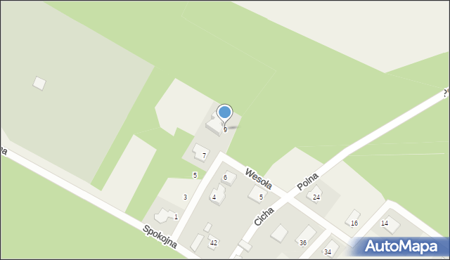 Osówiec, Wesoła, 9, mapa Osówiec