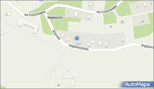 Ostrzyce, Węgleszyńska, 3, mapa Ostrzyce