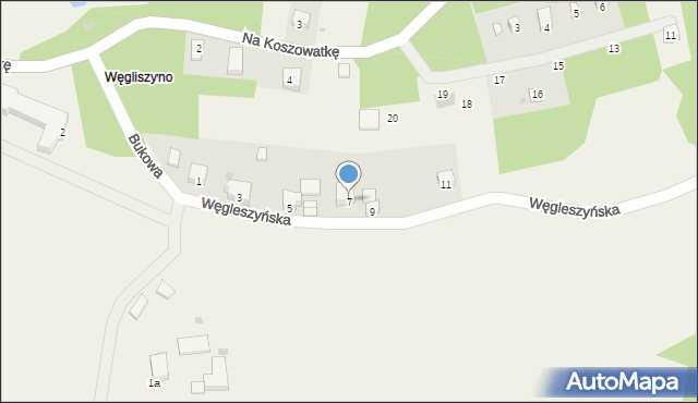 Ostrzyce, Węgleszyńska, 7, mapa Ostrzyce