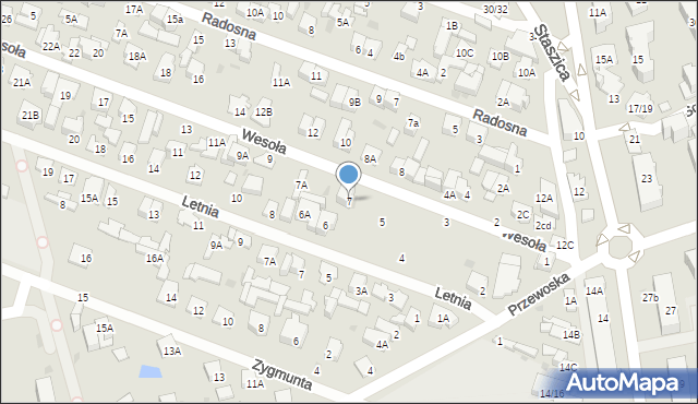 Otwock, Wesoła, 7, mapa Otwock