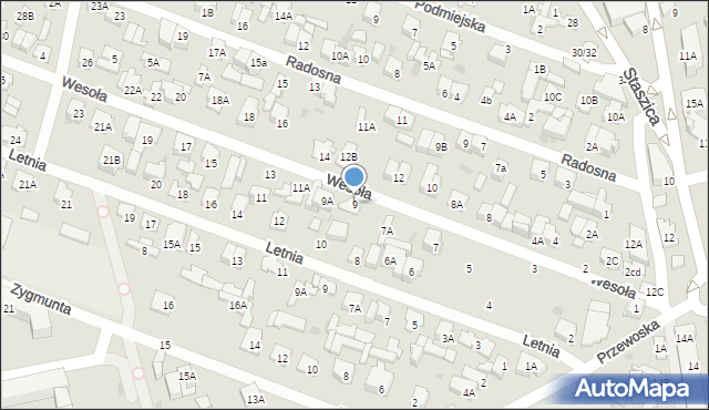 Otwock, Wesoła, 9, mapa Otwock
