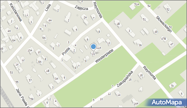 Otwock, Westerplatte, 11, mapa Otwock