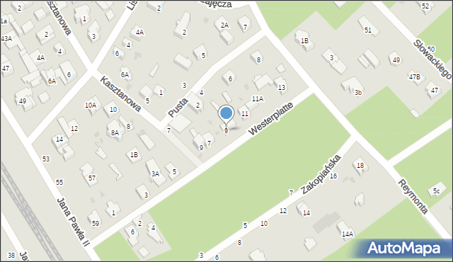 Otwock, Westerplatte, 9, mapa Otwock