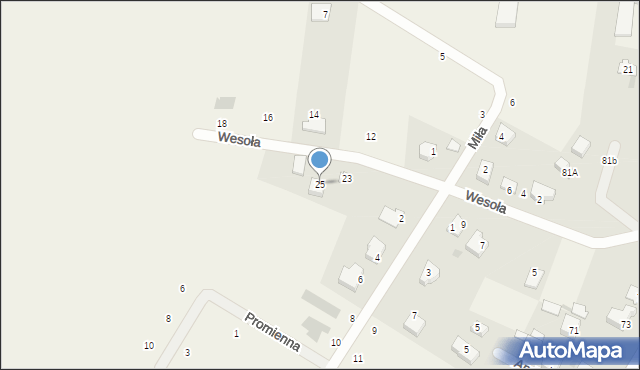 Paprotnia, Wesoła, 25, mapa Paprotnia