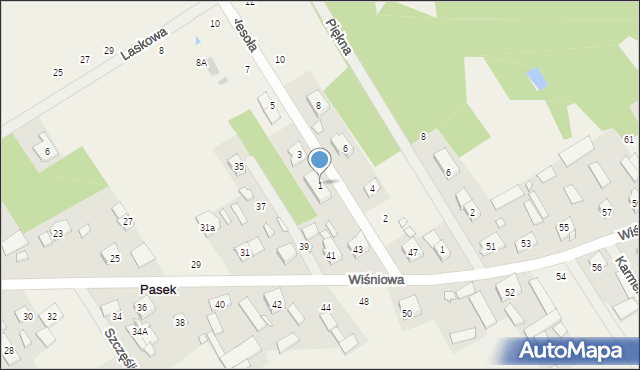 Pasek, Wesoła, 1, mapa Pasek