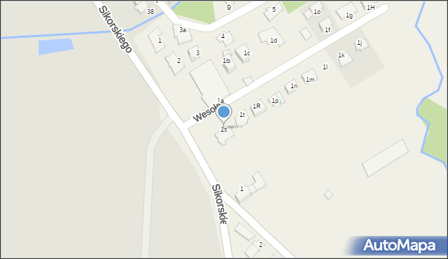 Pawłów, Wesoła, 1s, mapa Pawłów