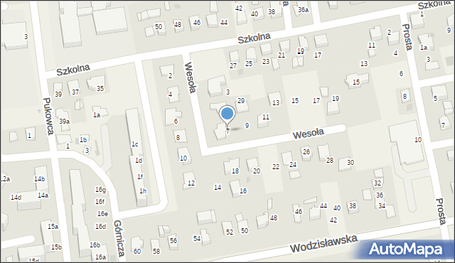 Pawłowice, Wesoła, 7, mapa Pawłowice