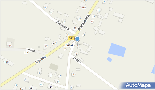 Piaski, Wesoła, 1, mapa Piaski